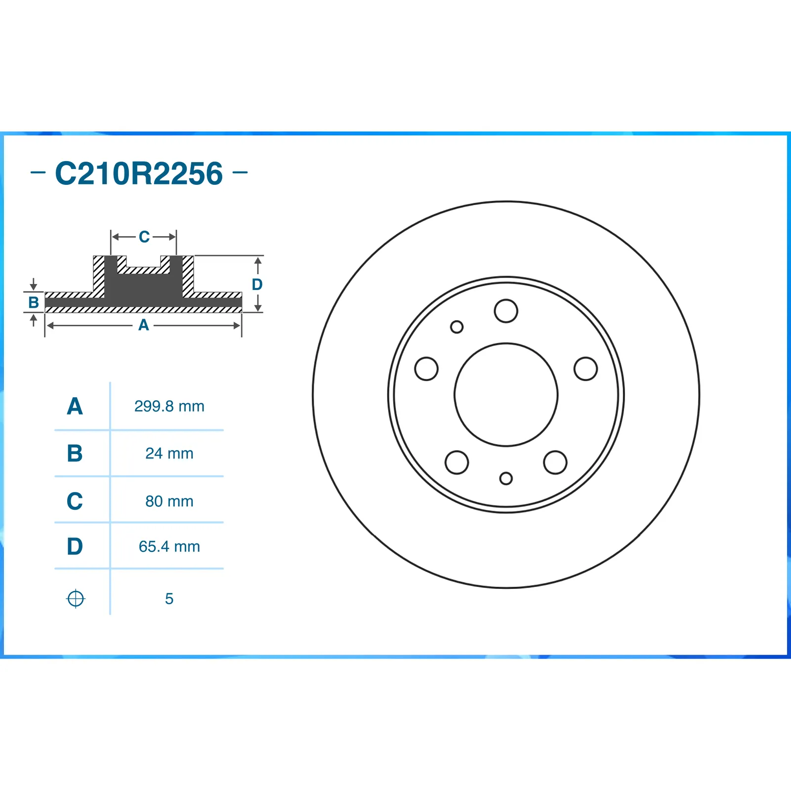 Диск тормозной передний CWORKS C210R2256