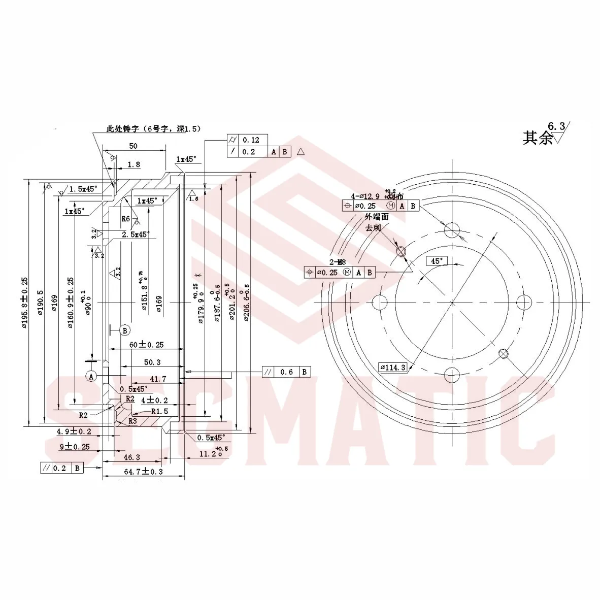 Барабан тормозной MITSUBISHI COLT V 96-00 SEGMATIC SDB30053045