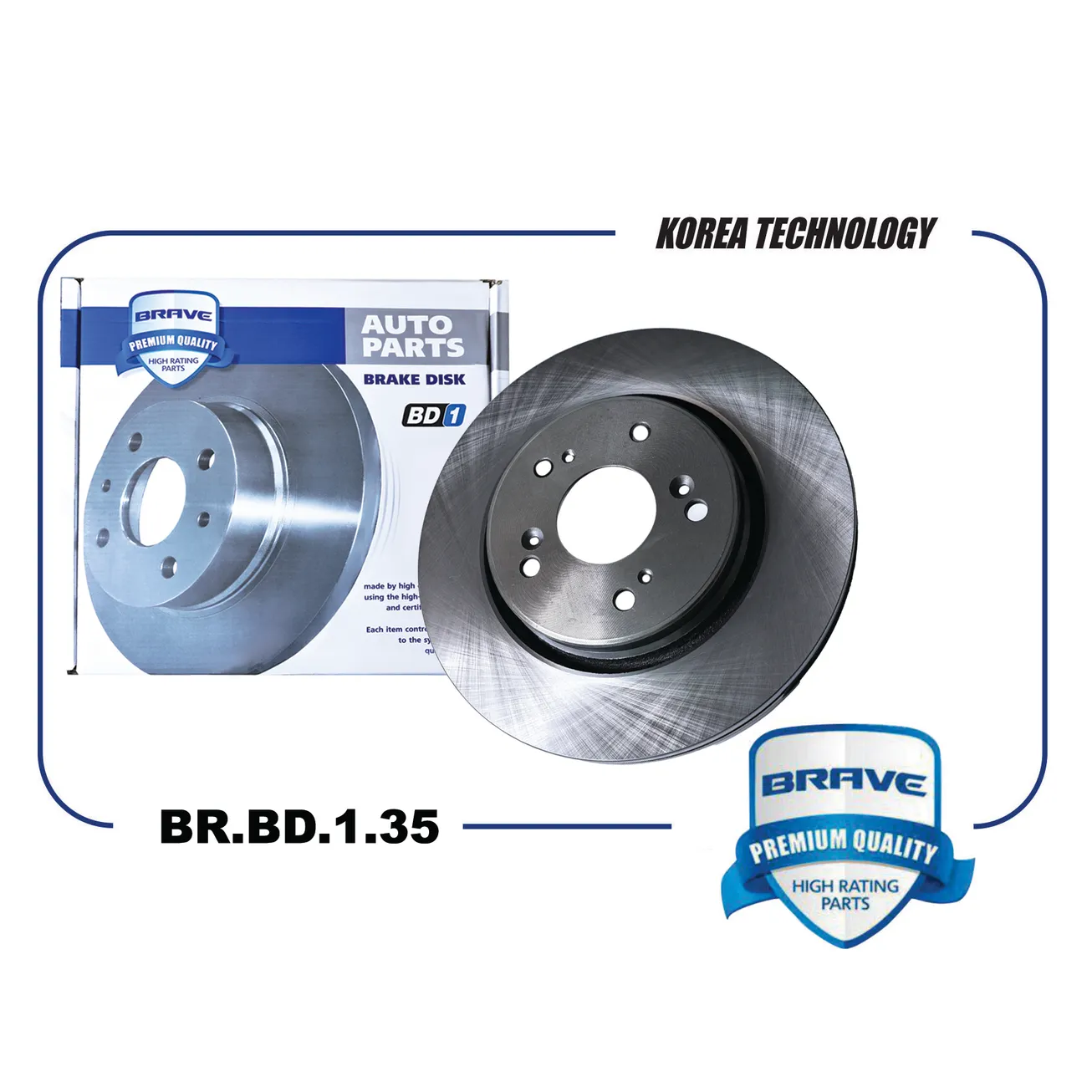 Диск тормозной передний 45251T1EG01 HONDA CR-V III RE 2006-2012 293MM BRAVE BR.BD.1.35