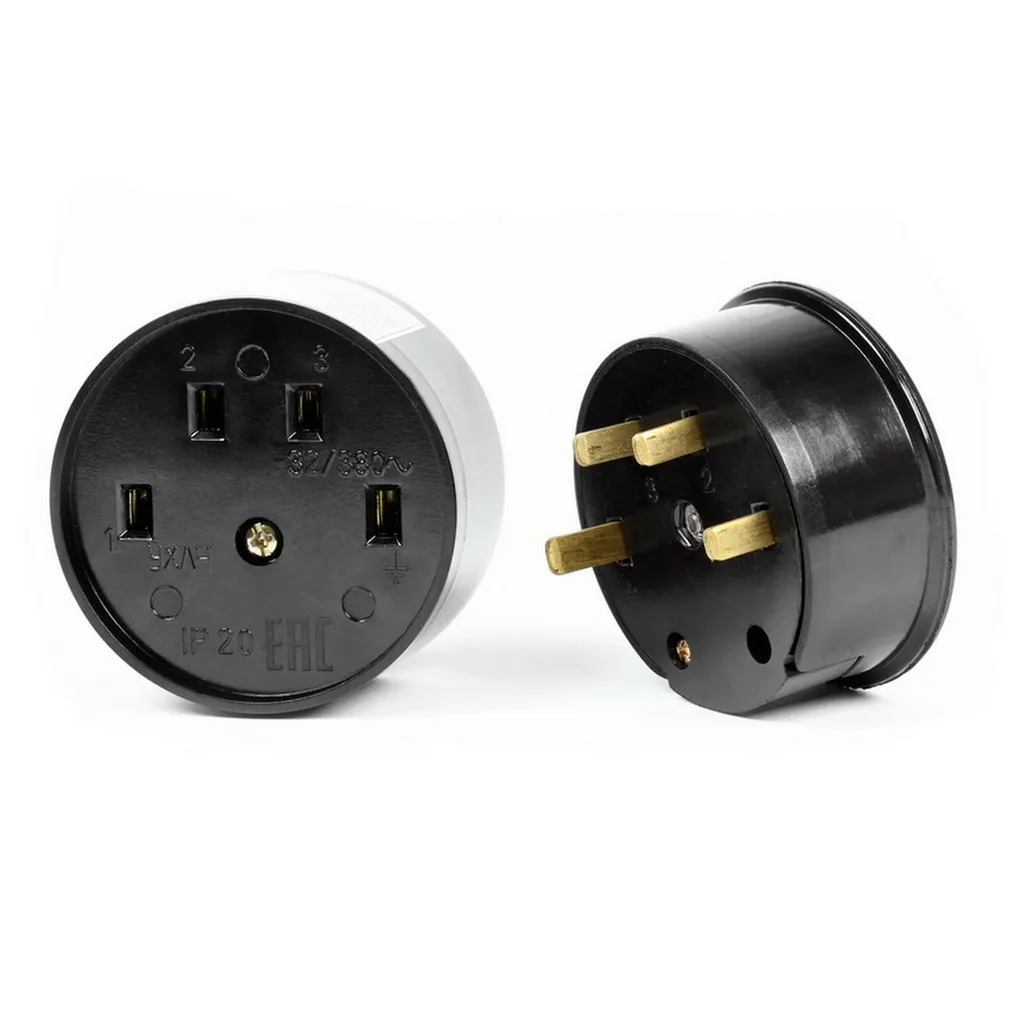Разъем для плиты 32А 380В 3P+PE (ОУ) карболитовый черный (SBE-IS1-380-C)/72 SMARTBUY SBE-IS1-380-C