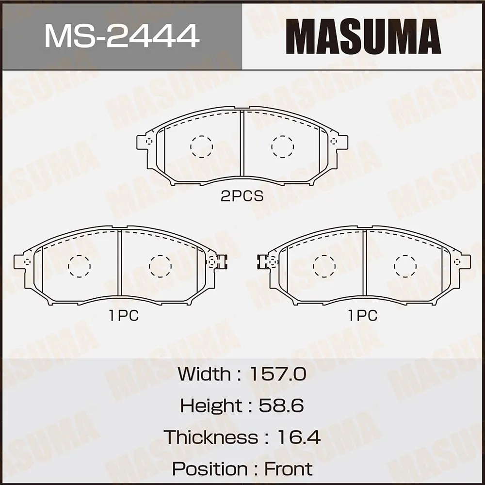 Колодки передние NISSAN CEDRIC MASUMA MS-2444