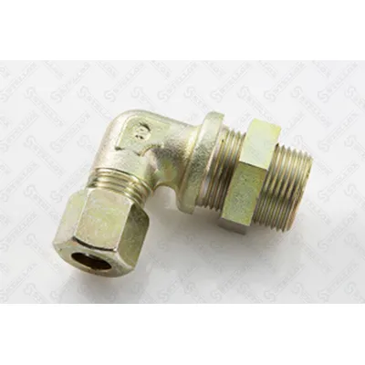 Фитинг соединитель уголок резьб.(м) D10-M16x25 90° с контргайк.L32  STELLOX 85-21244-SX