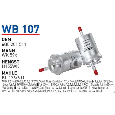 Фильтр топливный WUNDER FILTER WB-107