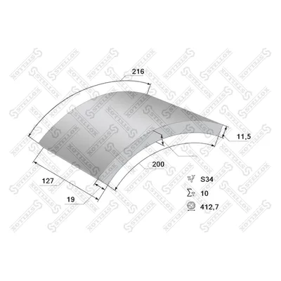 Накладки тормозные STD Volvo 413x127 STELLOX 8501157_SX
