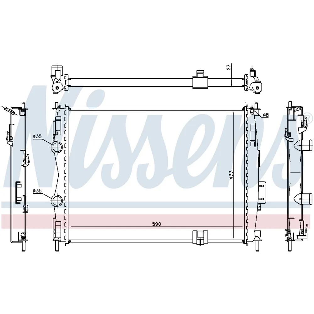 Радиатор основной NISSAN Qashqai 2.0L 06-> /АКПП NISSENS 67367
