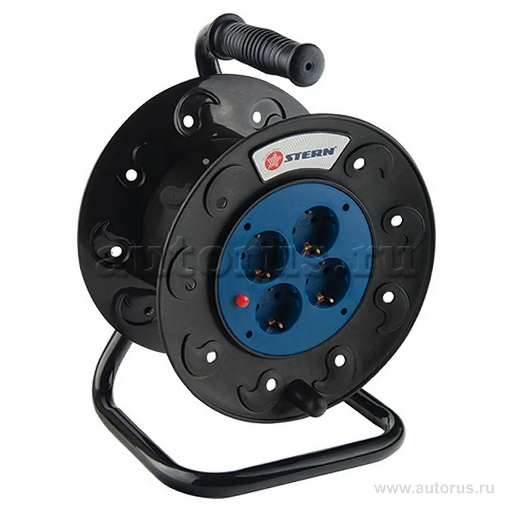 Удлинитель на кабельной катушке, 3x1 мм, 50 м, 4 розетки, 10A STERN 95706