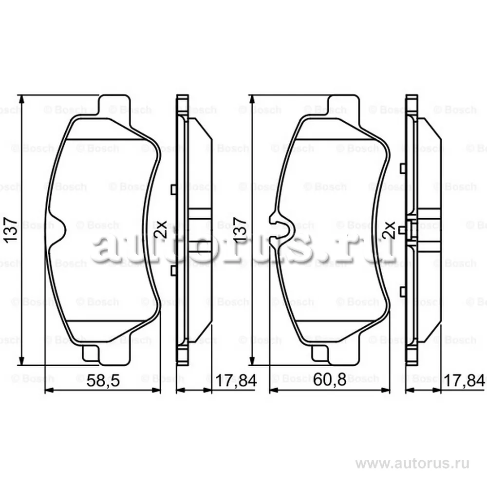 Колодки задние FORD Transit 12>/Tourneo 12> BOSCH 0 986 494 796