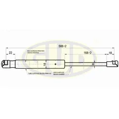АМОРТИЗАТОР КАПОТА HYU ACCENT II (LC), 01/00- 590N L587,5/167,5MM G.U.D GGS010149