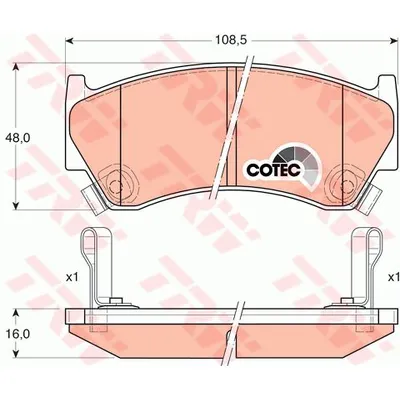 Колодки передние NISSAN ALMERA (N15) 95->00 TRW GDB3180