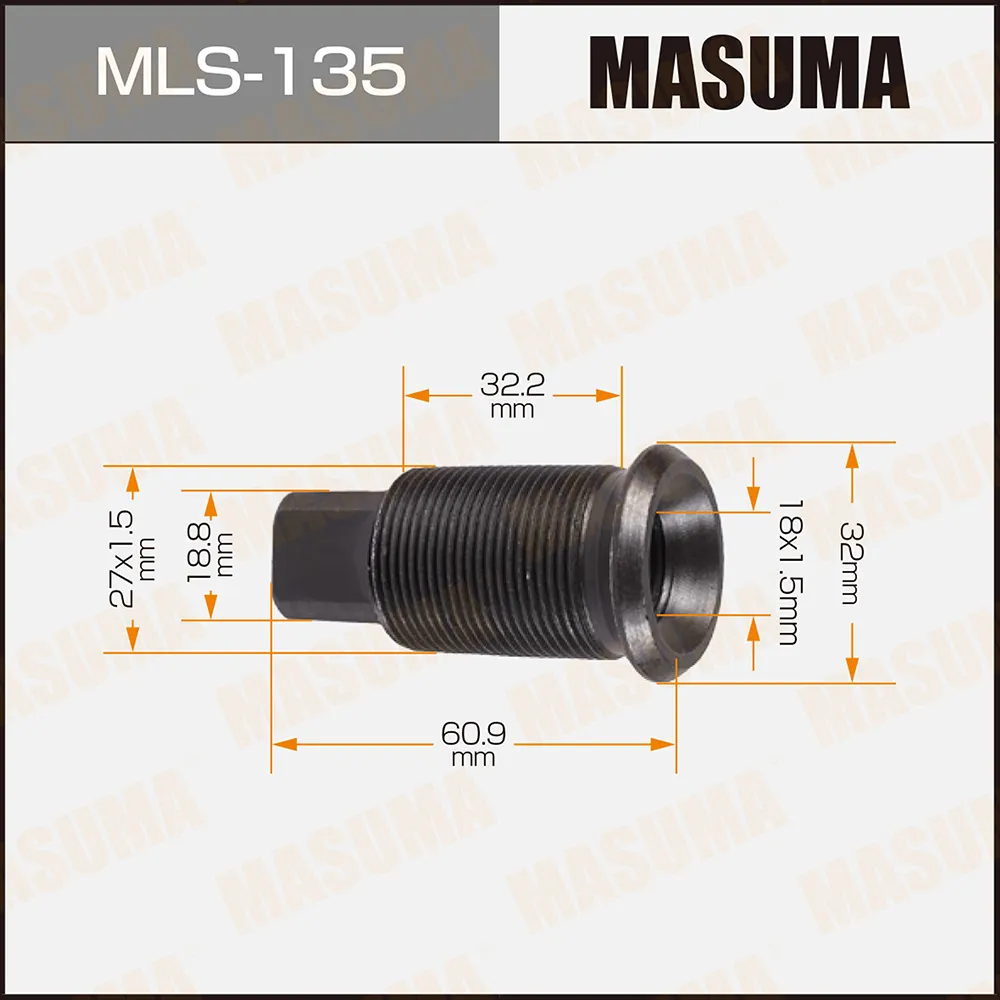 Футорка колесная m27x1.5m18x1.5 isuzu MASUMA MLS-135