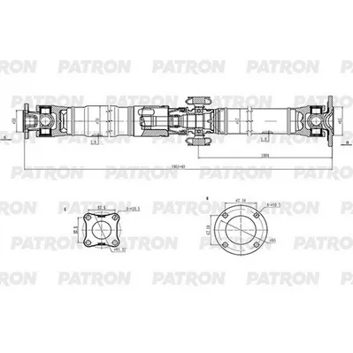 Вал карданный NISSAN: Qashqai (J10) 2006-2014, X-Trail (T31) 200 PATRON PKR038