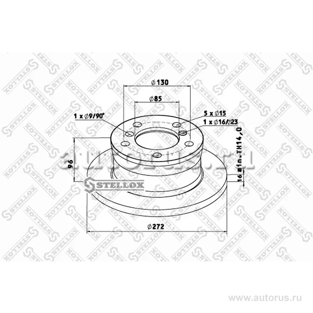 Диск тормозной 272X97X16X85 N5+N1D17 OMN MB SPRINTER STELLOX 8500763_SX
