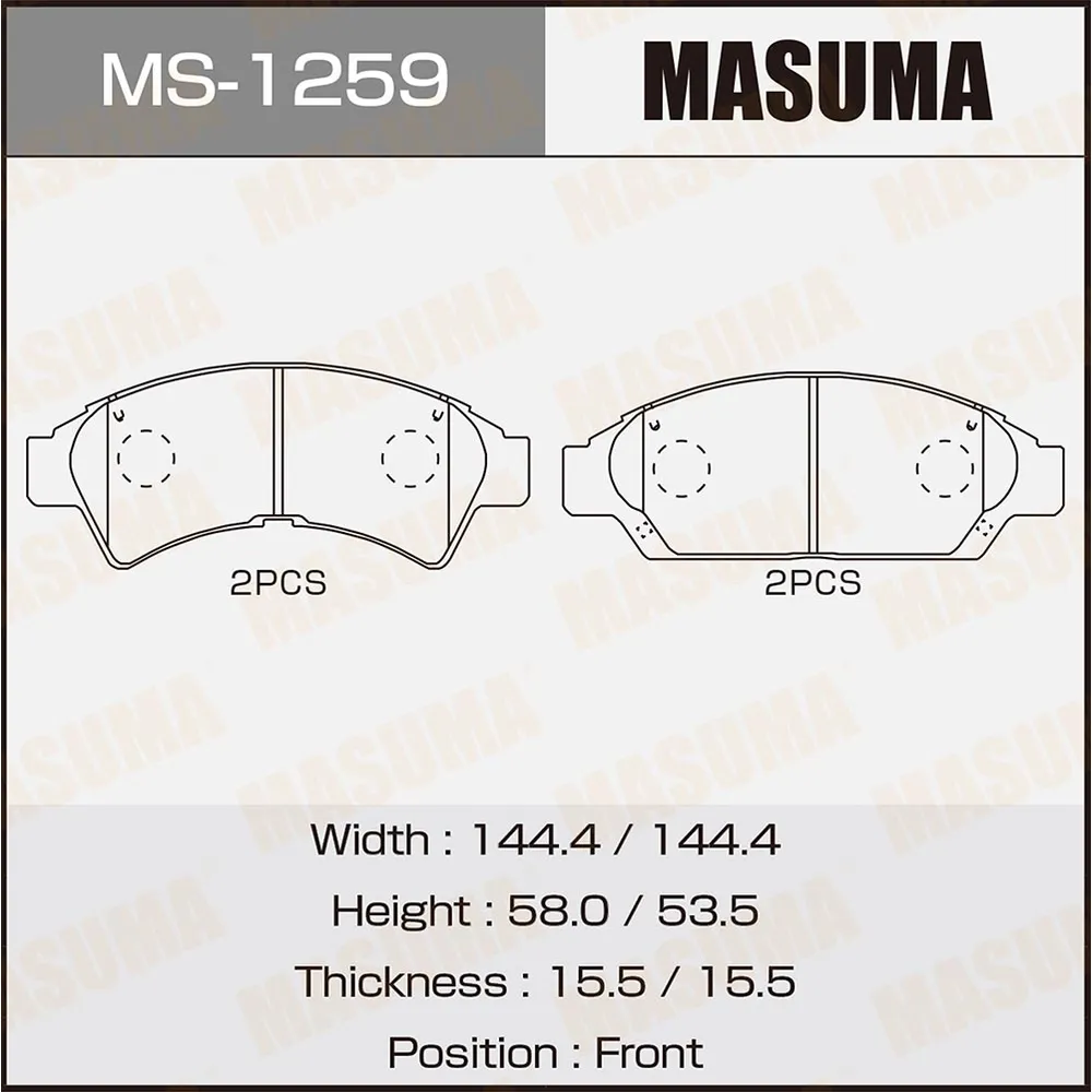 Колодки передние TOYOTA CAMRY MASUMA MS-1259