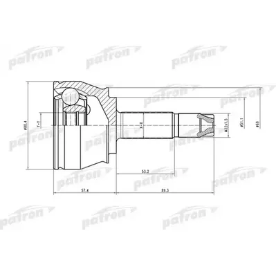 ШРУС наружн к-кт 22x51x22 FIAT: Doblo 01- PATRON PCV1374