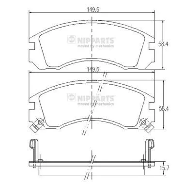 Колодки тормозные MITSUBISHI OUTLANDER 03>/PAJERO 90>00/00> передние