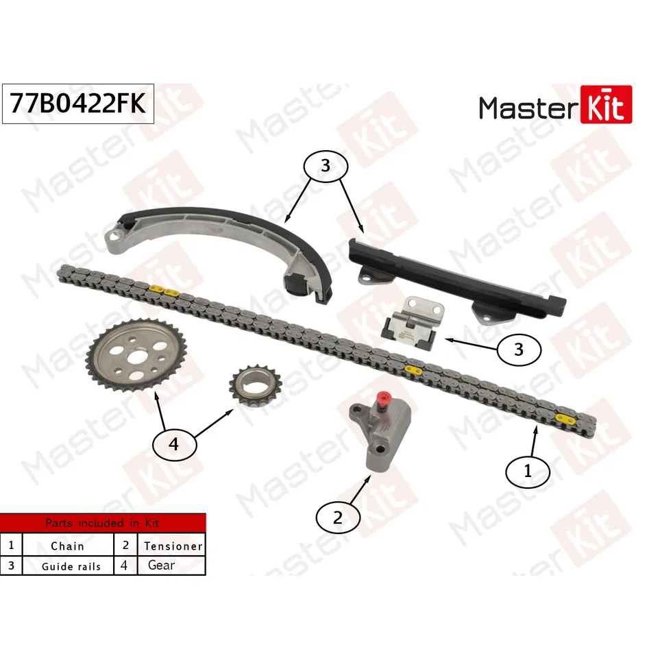 Комплект цепи ГРМ TOYOTA/LEXUS 2SZ-FE (Japan) MASTERKIT 77B0422FK