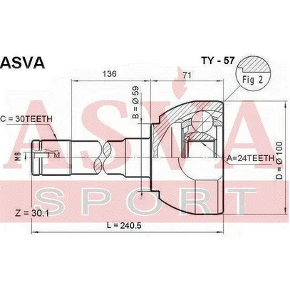 ШРУС наружный 24X59X30 ASVA TY-57