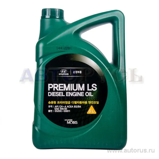 Масло моторное HYUNDAI/KIA Premium LS Diesel 5W-30 полусинтетическое 6 л 05200-00611