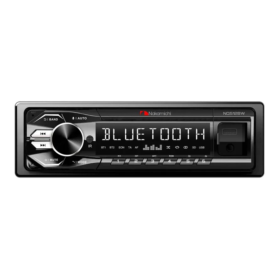Автомагнитола Nakamichi NQ512BW 1 din, USB, AUX, Bluetooth, 50x4 Вт,бел. NAKAMICHI NAK-NQ512BW
