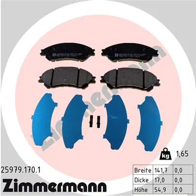 КОЛОДКИ ПЕР SUZ SX-4/VITARA 15- ZIMMERMANN 259791701