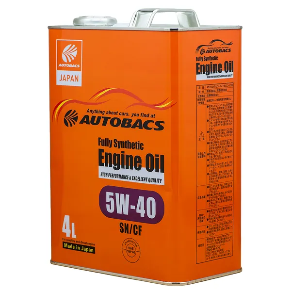 Масло моторное AUTOBACS Engine Oil 5W-40 синтетическое 4 л A01508404