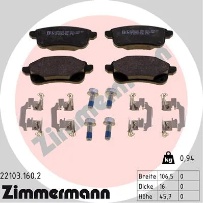 SBB Renault incl. accessory ZIMMERMANN 221031602