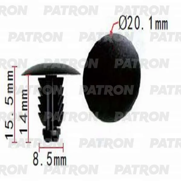 Клипса пластмассовая (черная)FIAT , ALFA ROMEO , LANCIA , IVECO PATRON P37-0564