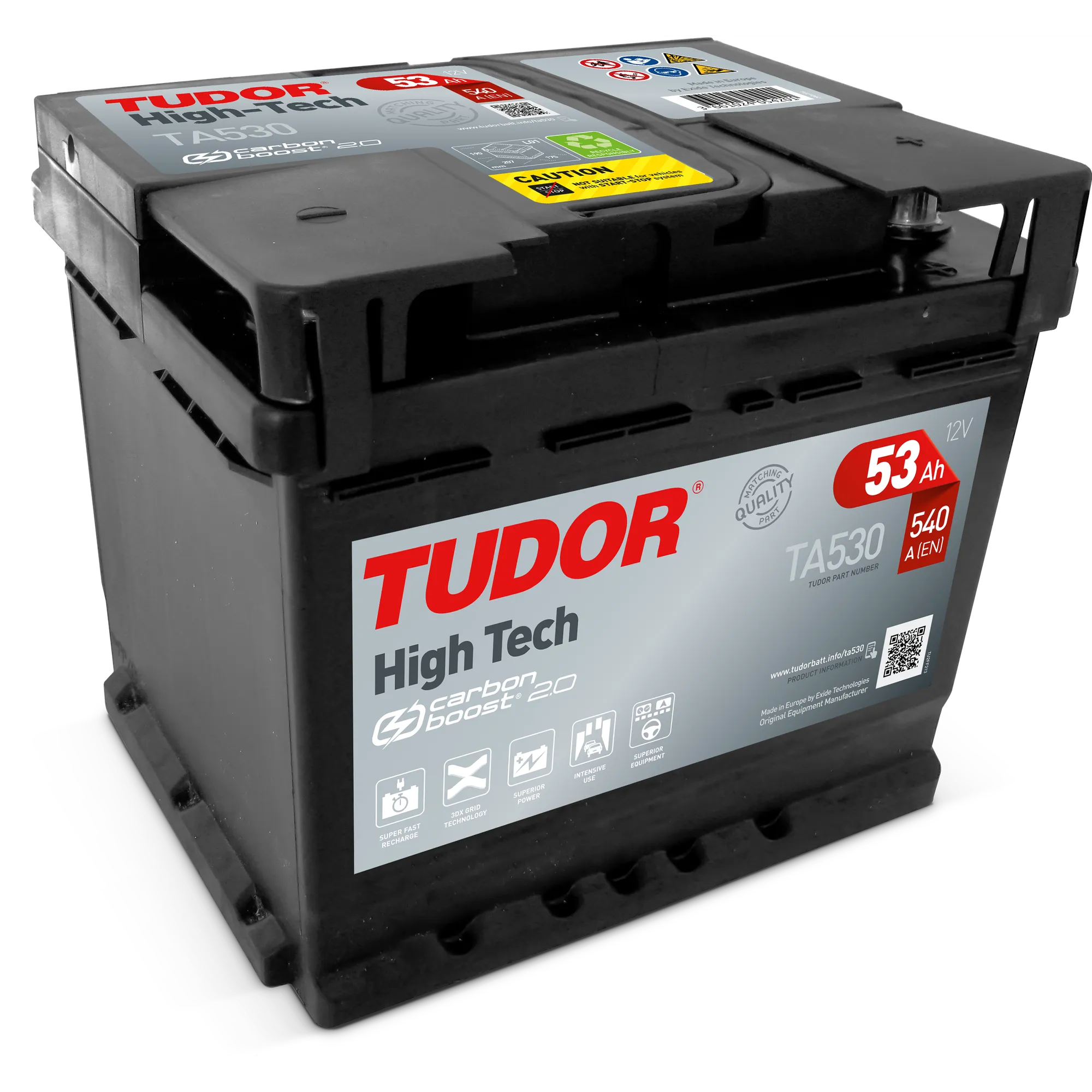 Аккумулятор TUDOR High-Tech 53 А/ч обратная R+ 207x175x190 EN540 А