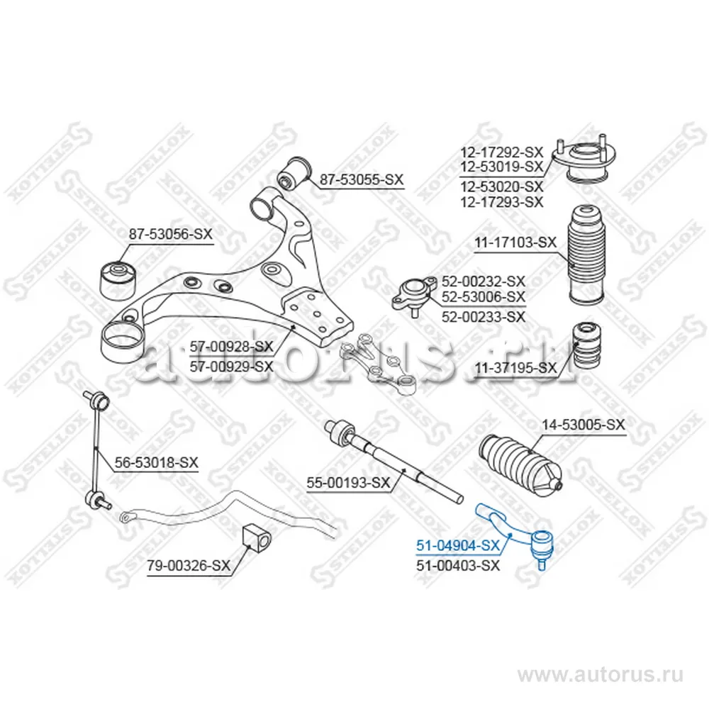 Наконечник рулевой левый KIA Sportage 2 STELLOX 5104904_SX