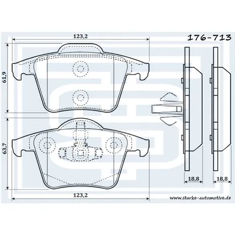 Колодки тормозные зад. VOLVO XC90 I --12.2012 STARKE 176-713