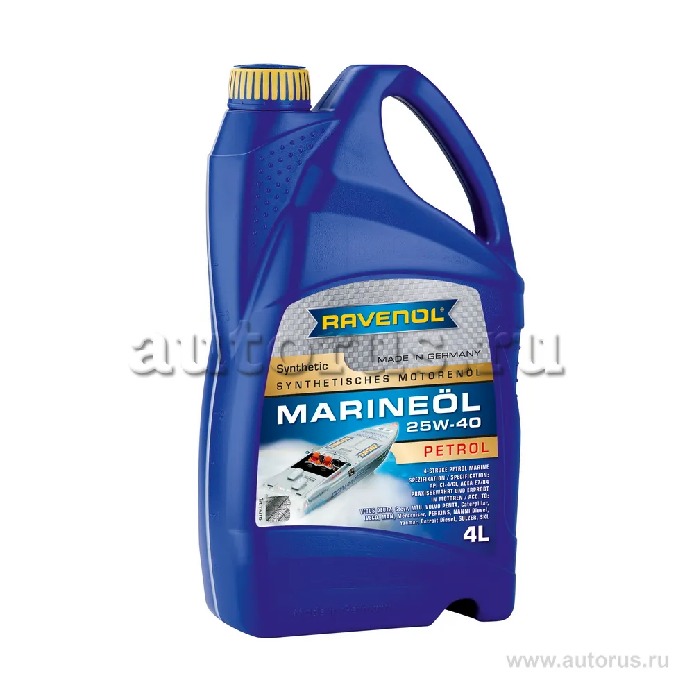 Моторное масло RAVENOL Marineoil PETROL SAE 25W-40 synthetic (4л) new 1162115-004 (4014835729896)