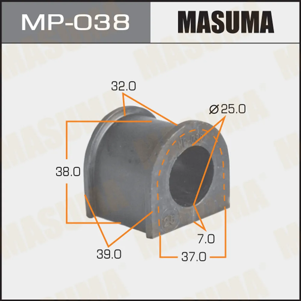 Втулка стабилизатора MASUMA /front/ HiLux ##N16#, 17# [уп.2] MASUMA MP038