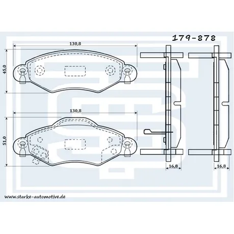 Колодки тормозные TOYOTA YARIS (P1) передние STARKE 179878