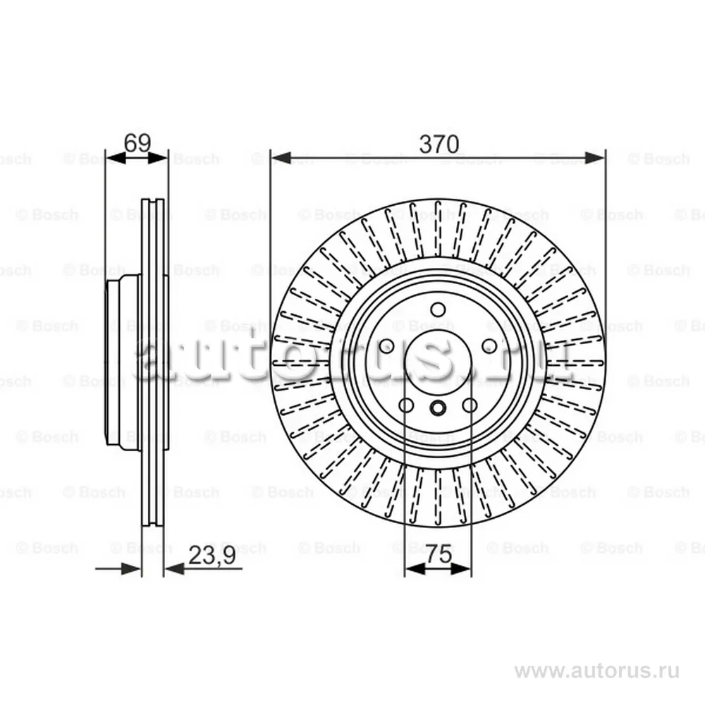 Диск тормозной BMW F01 07 08- задний вент. BOSCH 0 986 479 730