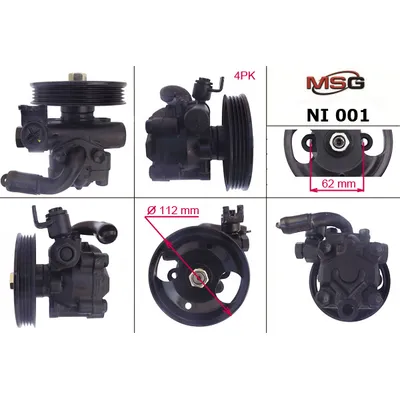 Насос гидроусилителя NISSAN MAXIMA (A32)/MAXIMA (CA33) см р/к NI8001KIT MSG NI 001