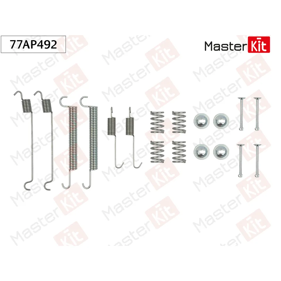 Комплект установочный барабанных колодок Peugeot 405 II (4B) 1992 - 1999 MASTERKIT 77AP492