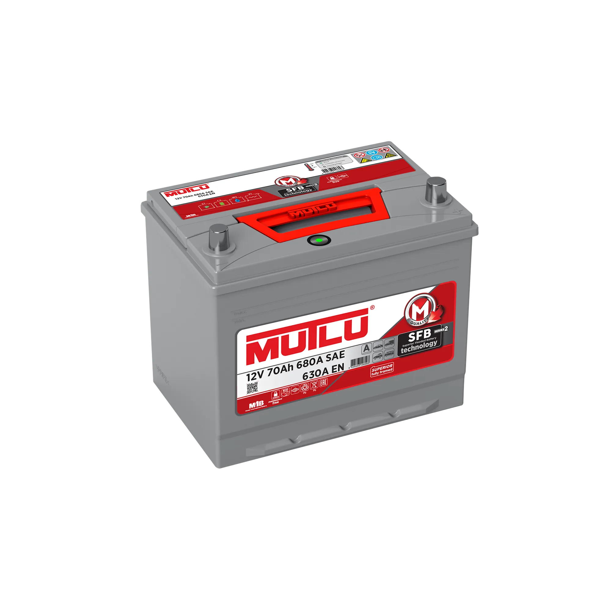 Аккумулятор MUTLU SFB JIS 70 А/ч обратный R+ 260x173x225 D26 EN 630 А