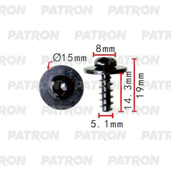 Саморез (комплект 10шт) VW Audi Seat Skoda Применяемость: PATRON P37-2315S
