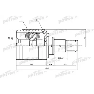 ШРУС внутренний левый 27x50x24 TOYOTA CAMRY ACV30/MCV30 PATRON PCV1570