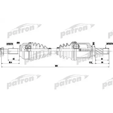 Полуось МКПП передн лев LADA: LARGUS 12- PATRON PDS0452