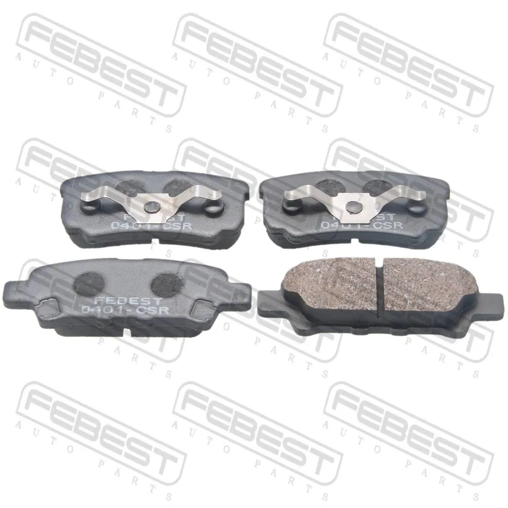 Колодки тормозные задние комплект (с прижимной скобой) MITSUBISHI LANCER,LANCER CEDIA CS,CT# 2000.03-2009 FEBEST 0401-CSR
