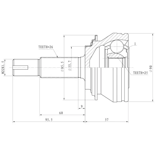 ШРУС наружный TOYOTA PRIUS (09-- 15) ZIKMAR Z87070R