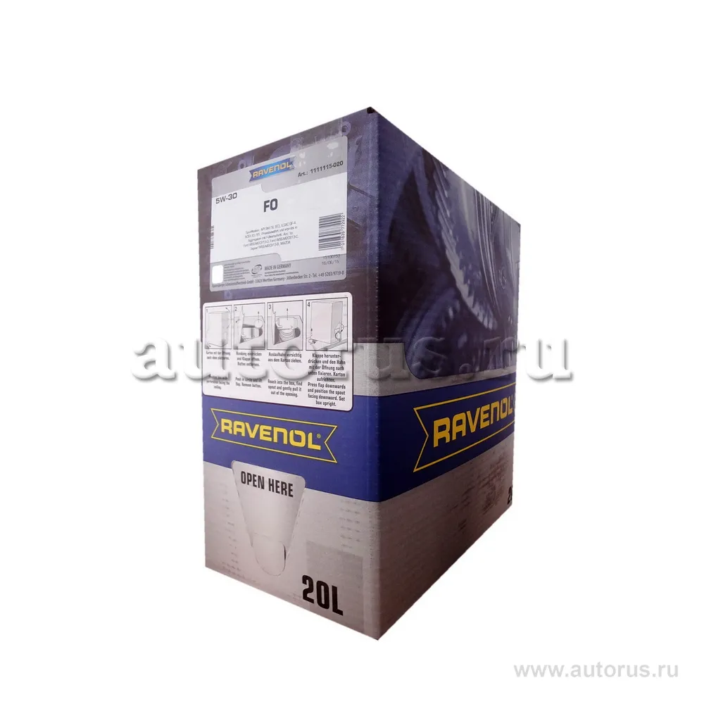 Моторное масло RAVENOL FO SAE 5W-30 (20л) ecobox 1111115-B20 (4014835772922)