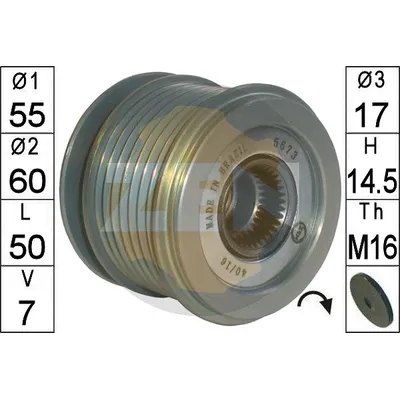 Шкив генератора MERCEDES W203/W204/W212 1.8-2.5 ERA ZN5673