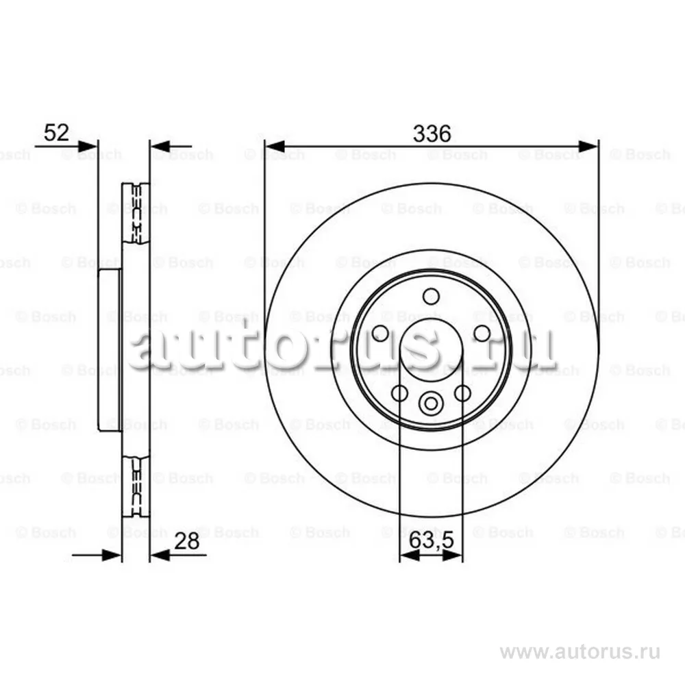 Диск тормозной передний BOSCH 0 986 479 395