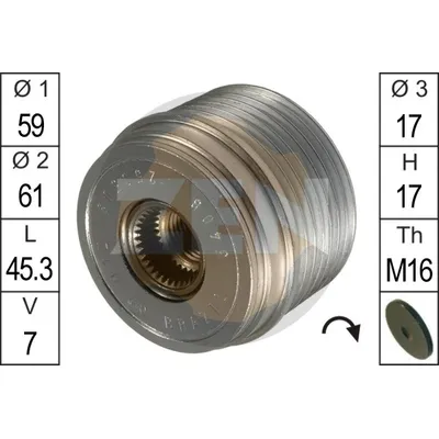 Шкив генератора FORD TRANSIT 00-06 ERA ZN5408