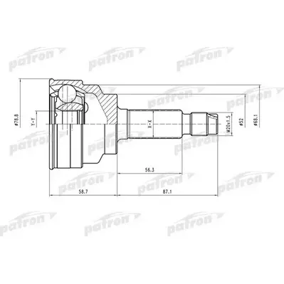 ШРУС наружн к-кт 24x52x22 KIA: Rio 00-05 PATRON PCV1518