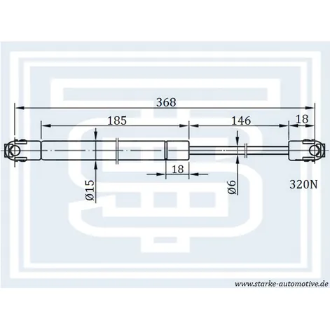 Амортизатор капота BMW E36 --02.98 L368mm / 320N STARKE 181-249