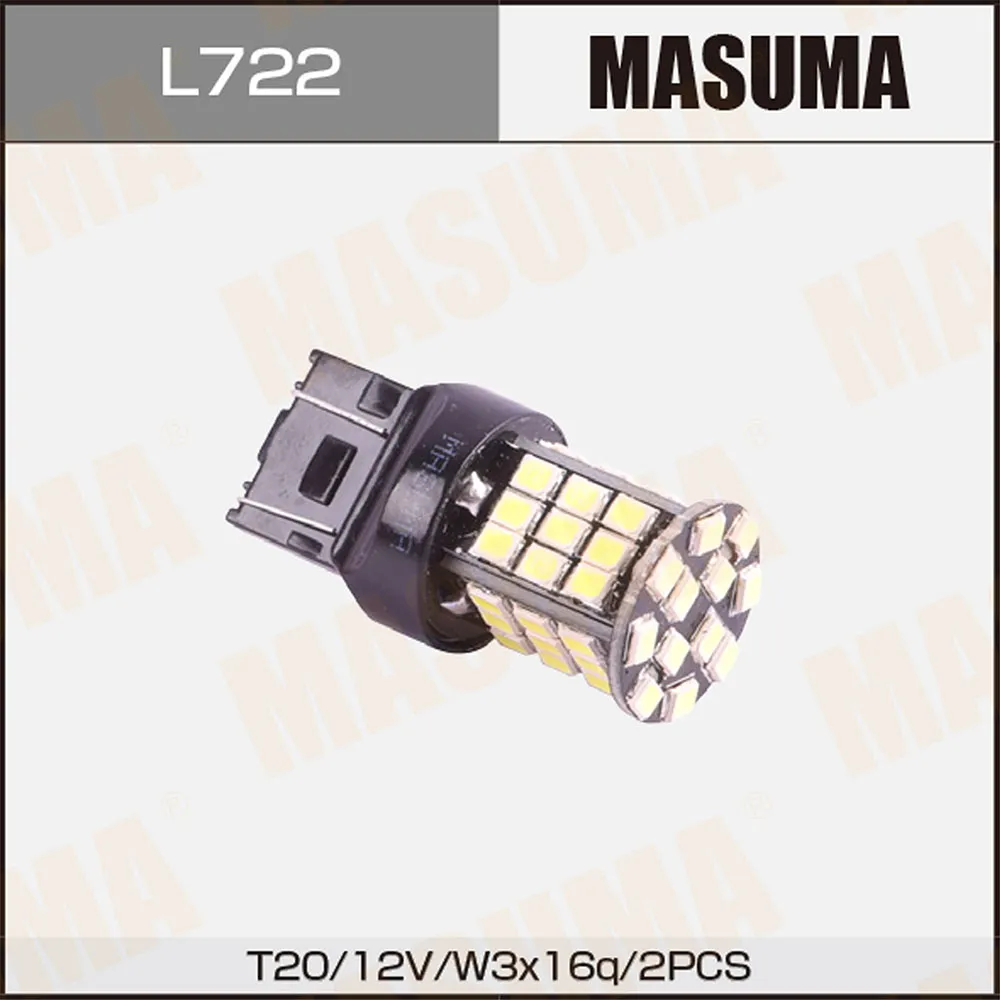 Лампа светодиодная 12V T20/5 21/5W MASUMA 2 шт. картон L722