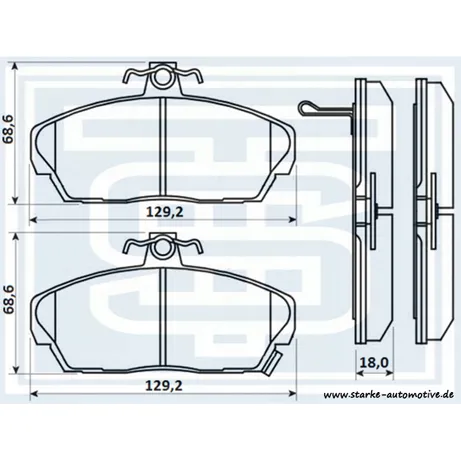 Колодки тормозные перед. HONDA CIVIC VI-VII / ROVER 200/25/400/45/800 STARKE 179-794
